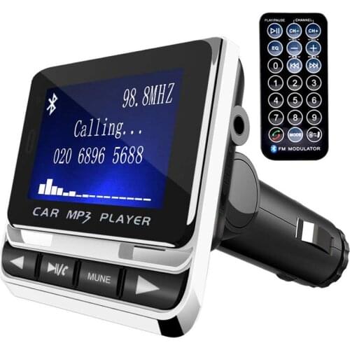 FM Transmitter,Car Transmitter MP3 Player Hand-Free Calling Radio Audio Adapter Bluetooth Transmitter Car Kit,USB Charger,TF C