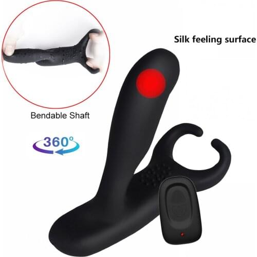 Adult Toys Heating Male Prostate Massager Anal Anus Vibrator Butt Plug Massage Penis Rings Delay Ejaculation Sex Toy for Men