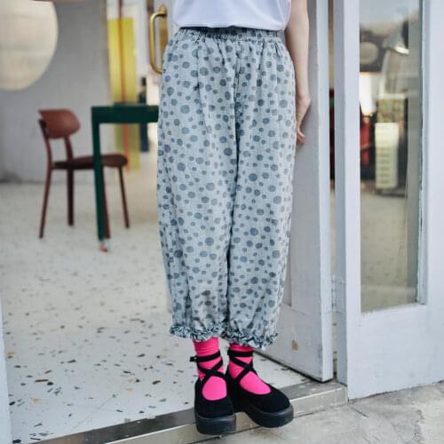 Imakokoni, all-match casual trousers, womens high-waisted, loose-fitting, lace-up radish pants, spring and summer