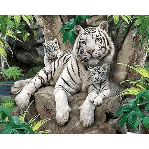 Oil Pictures By Number tiger Of Adults Wall Art Coloring Paint Drawing Kits Paintings By Number HandPainted Home Decor DIY Gift