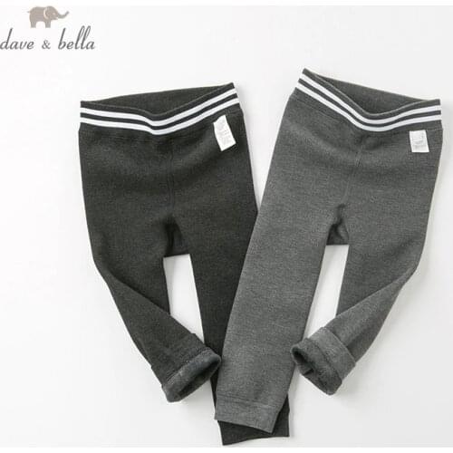 DB11688 dave bella winter infant baby girls lolita striped padded leggings children fashion leggings