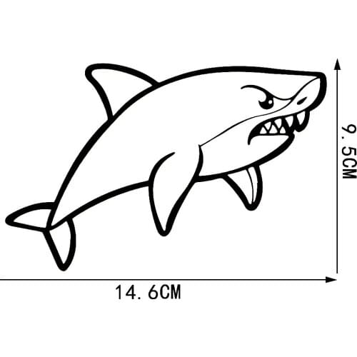 LLY-0686 Marine Organism Shark Modeling Decal PVC New Design Fashion Style Sunscreen Waterproof Creativity Auto Decals Decor