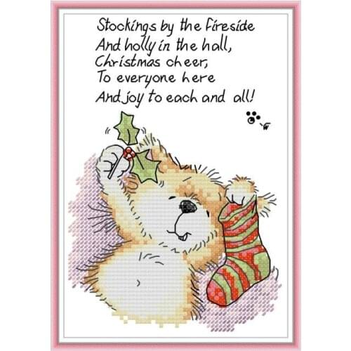 DA548 Cute cat 12 cross stitch kit aida 14ct 11ct count print canvas cross stitches needlework embroidery DIY handmade