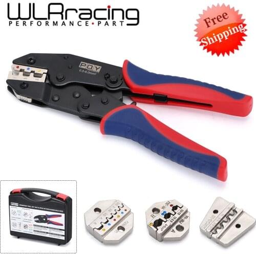Wire Crimping Tool Set Ratchet Terminal Crimper 4 PCS Interchangeable Dies Fit For Heat Shrink Connectors 0.5-6.0mm² 20-10AWG