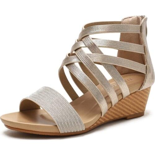 Kalsooni 2021 NEW Women Wedges Rome Sandals Comfortable Bohemian Vintage Beach Shoes