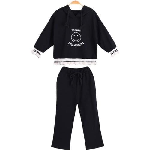 New Style GIRLS Suit Children College Wave Clothing Fashion Western Style Spring and Autumn Versatile Coat +pant Two-Piece Set