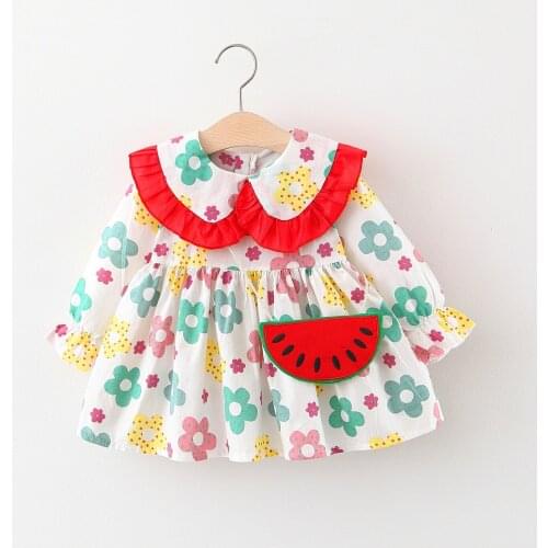 New Baby Girl Dress Fashion Princess Dress Winter Spring Cotton 2 Color Baby Girl Clothes Kids Dresses
