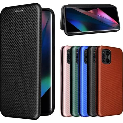For OPPO Find X3 Case Luxury Flip Carbon Fiber Skin Magnetic Adsorption Case For Oppo Find X3 Pro FindX3 Phone Bag