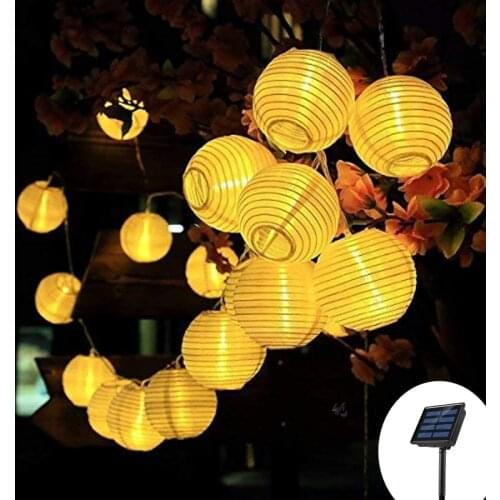 Solar Led String light Lantern Globe Garland outdoor DIY lantern Ball solar Lamp Wedding decor garden Fairy Light Drop ship