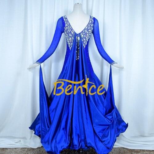 Standard Ballroom Dress Women New Of 2019 Custom Made High-necked Long Sleeved Waltz Ballroom Dance Competition Dresses