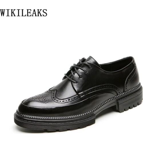 Italian Brogue Shoes Men Wedding Dress Leather Shoes Men Formal Office 2021 Dress Shoes Mens Fashion Coiffeur Zapatos De Hombre