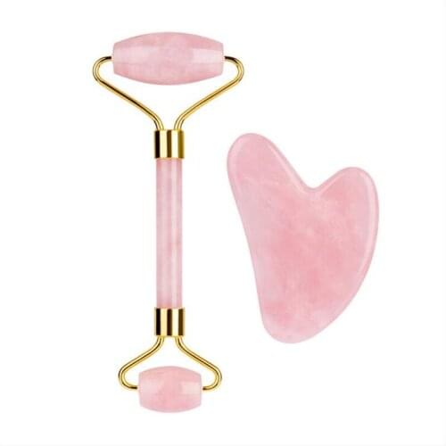 Facial Massage Roller Guasha Board Double Heads Jade Stone Face Lift Body Skin Relaxation Slimming Beauty Neck Thin Lift