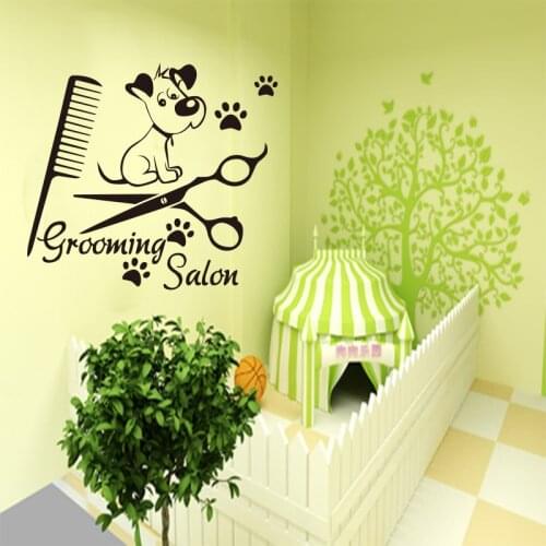 Vinyl Wall Sticker Pet Salon Wallpaper Decal Pet Shop Carving Decoration Painting Home Decoration Wall Decal Art Mural DW0104