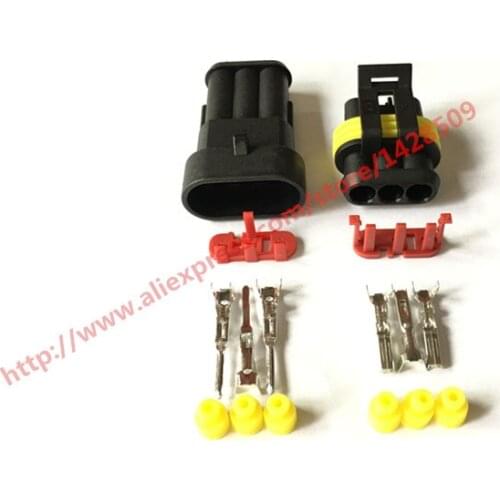 20 Set 3 Pin Female And Male Way Waterproof Electrical Wire Automotive Connector Plug For Car 282105-1 282087-1