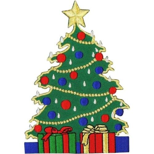 Custom embroidered Patches Christmas Presents iron on patch applique factory direct can be customized with your logo design