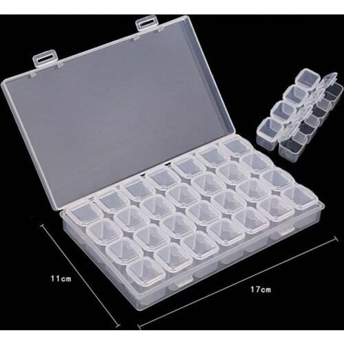 28 Grids Diamond Embroidery Storage Box Bins Medicine Diamond Painting Accessory Boxes Case Cross Stitch Tools Organizer