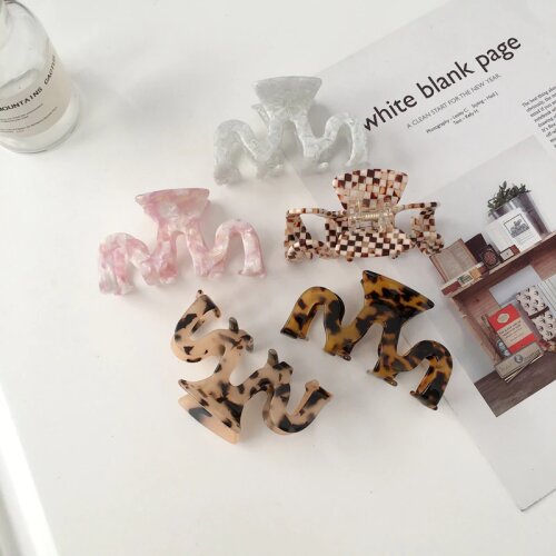 Women Korean Acetate Hair Accessories Girls Hair Clips Girl Vintage Hollow Hair Claw