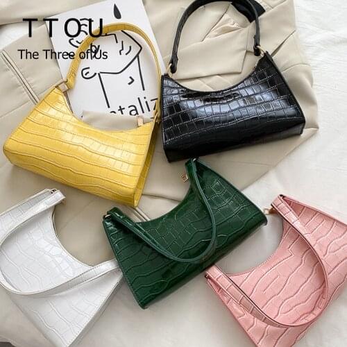 Crocodile Pattern PU Leather Underarm Shoulder Bag for Women 2021 Fashion Trendy Casual Female Handbag Crossbody Messenger Tote