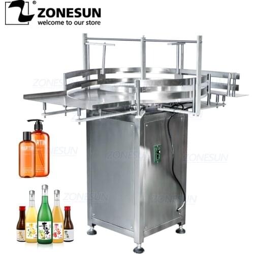 ZONESUN ZS-LP800Z Round Rotary Plastic Glass Bottle Unscrambler Sorting Turntable Jar Arrange Machine for Filling Machine Line