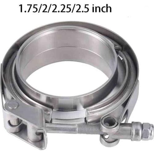 1.75/2/2.25/2.5 inch Stainless Steel Quick Release V Band Clamp With Male Female Flange Exhaust Pipe Clamp