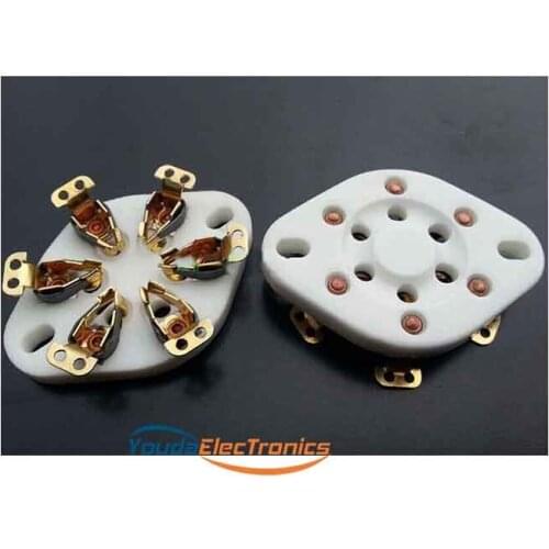 1PC Gold Plated GZC6-1-G 6pin ceramic valve tube socket for VT57 / VT58/ WE310/ 2A5
