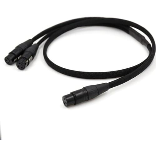 3Meter OCC Silver Plated Y Spliter Cable 1 XLR Female to 2 XLR Female Audio Cable