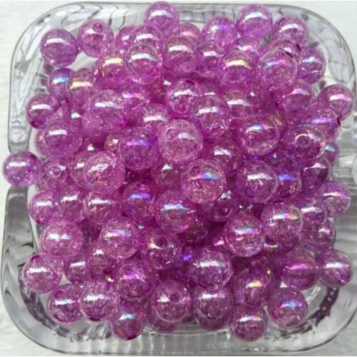 40pcs 8mm Purple AB Chunky crack Beads Jewelry Bubblegum Necklace