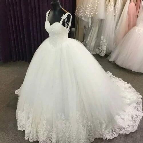 ANGELSBRIDEP Strap Wedding Dresses Vestido De Noiva Faqshion Sweetheart Applique Bride Dresses Formal Bridal Gown Plus Size