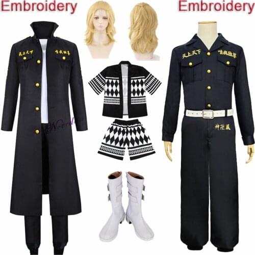 Anime Manga Tokyo Revengers Cosplay Costume Boots Manjiro Sano Ken Ryuguji Takemichi Hanagaki Tokyo Manji Gang Uniform Outfit