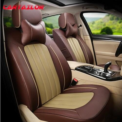 CARTAILOR Car Seat Covers for Ford Edge Seat Cover Leather & Leatherette Styling Accessories Set Auto Seats Supports Custom Fit