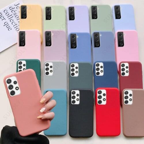 For Samsung Galaxy A52 A72 A12 A42 A32 5G Matte Silicone Soft TPU Case Cover For Samsung A51 A71 A31 S21 Ultra S20 FE Case Cover