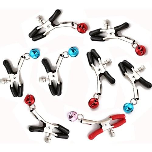 Erotic Nipple Rubber Clip Comes with Color Bells Two Breast Clips Sex Toys for Couples Interactive Games Flirting