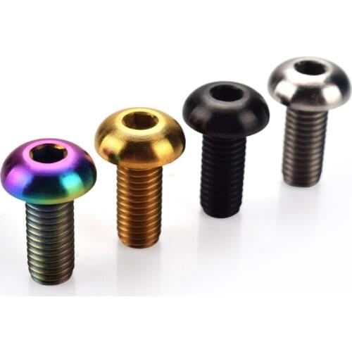 MTB Bicycle Water Bottle Holder Bolts Bike Water Cage Rack Colorful Bolt Hex Socket Screws M5*12mm Titanium Alloy Cycling Parts