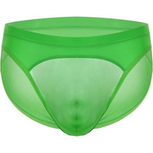Mens Low Rise Underwear Briefs Sexy Breathable Mesh See Through Lingerie Underpants Male Clothes New U Convex Panties