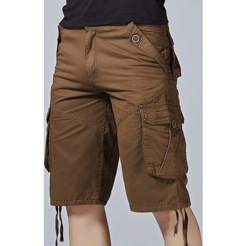 Mens Outdoor Hiking Camping Shorts Tactical Military Cargo Overalls Cotton Button Multi Pocket senderismo Dropship#0507