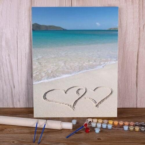 Landscape Sea Painting By Numbers Package Acrylic Paints 50*70 Boards By Numbers Decorative Paintings Kids Handiwork Art