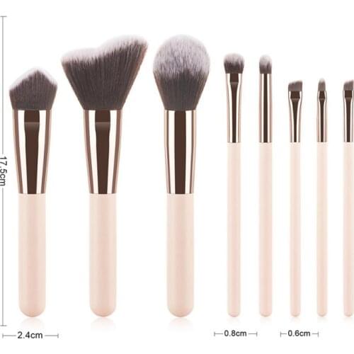 8pcs Makeup Brushes High Quality Nylon Fiber Powder Foundation Blush Eyeshadow Make Up Brush Set Beauty Cosmetic Maquillaje