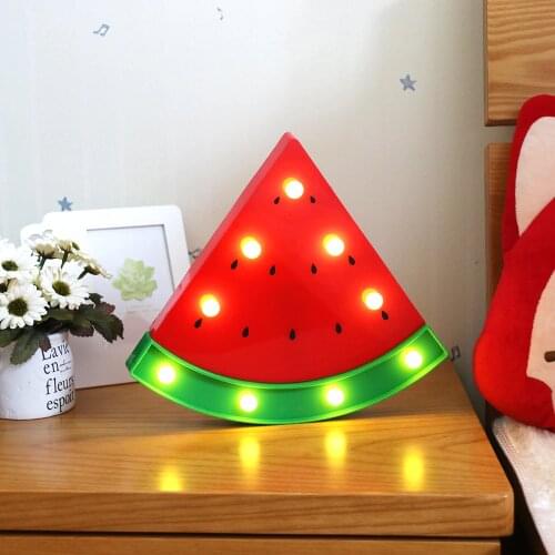 Night Light Watermelon Wall Lamps LED Night Light For Kids Rooms Battery Power Night Table Plastic Lamp Party Decoration Light