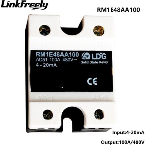 RM1E48AA100 New Analog SSR Solid Relay 100A 220V,Output:42-530V AC Input:4-20mA,Electrical Voltage SMD Mini Relay Module Factory