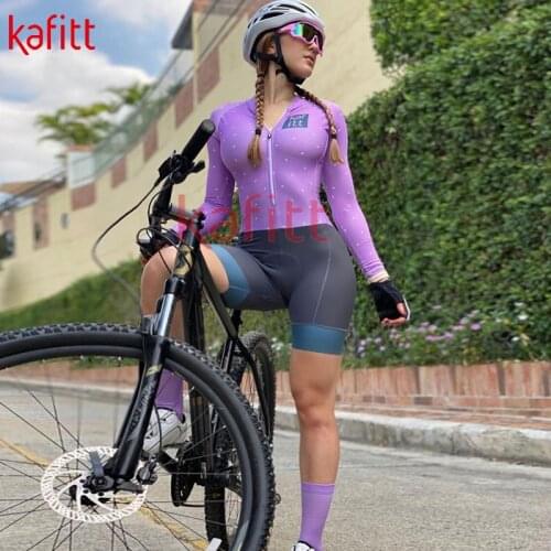 Kafeet New Womens Triathlon Long-sleeved Cycling Suit Professional Sportswear Jumpsuit Racing Suit Bicycle Work Uniform