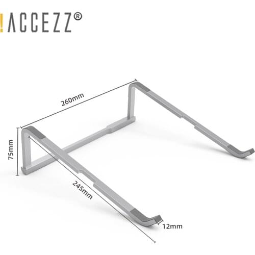 !ACCEZZ 12-18inch Laptop Stand Aluminium Alloy Desktop Foldable Holder for Macbook Notebook PC Computer with Non Slip Cooling