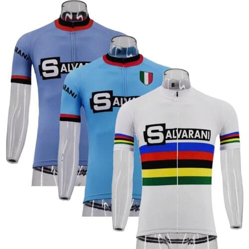 Hot white&blue cycling jersey 2018 pro team Classic retro Italian mens Short sleeve cycling clothing Maillot Ciclismo