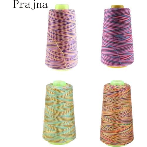 Prajna Multicolor Rainbow Thread Sewing Thread Spool Industrial Polyester Sewing Thread Machine Handmade Supplies 3000Y 40S/2