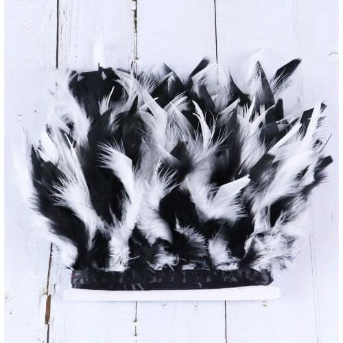 Fluffy Fancy Turkey feather Trims 10-15cm two color turkey feathers 5/10yard on Ribbon for Dress Decoration Sewing Crafts