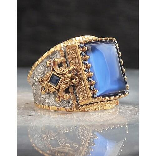 Ring size number 16-33 RING. 925 sterling silver ring with zircon stone lapping plated. BARON MODEL