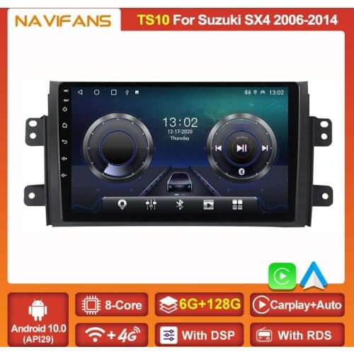 With RDS DSP IPS Carplay Auto Android 11 Car Radio Multimedia Player For Suzuki SX4 2006-2013 For Fiat Sedici 2005-2014 2 din BT