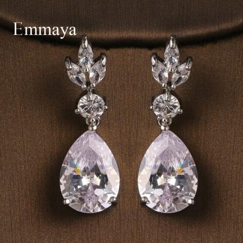 Emmaya Delicate Waterdrop Shape Three Color AAA ZIrconia Earring For Female Charming Decoration In Banquet Fashion Jewelry