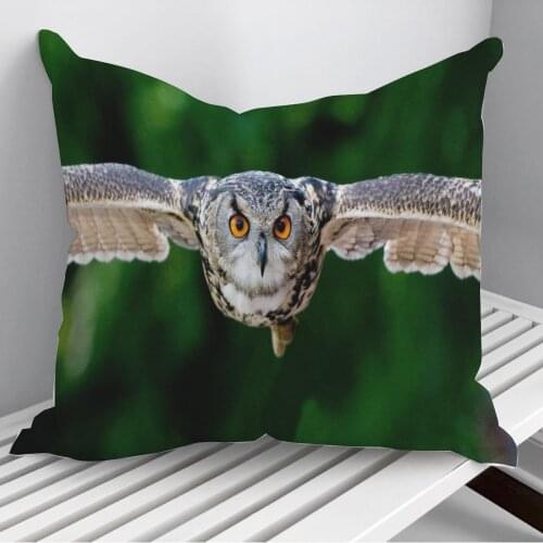 Blue bird owl Throw Pillows Cushion Cover On Sofa Home Decor 45*45cm 40*40cm Gift Pillowcase Cojines Dropshipping