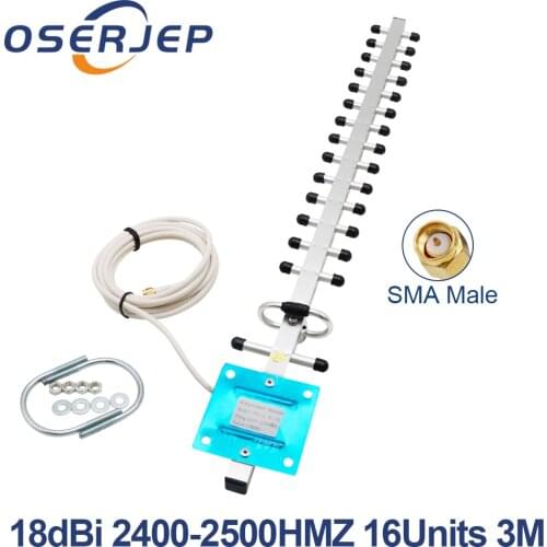 SMA 2.4GHz 18 DBi Yagi Wireless WLAN 2.4g WiFi Receiver Signal Extender Aerial 0.3m 1.5m 3m 5m 10m For Modem