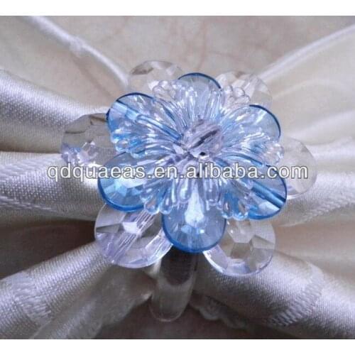 Light blue crystal napkin rings, acrylic napkin holder